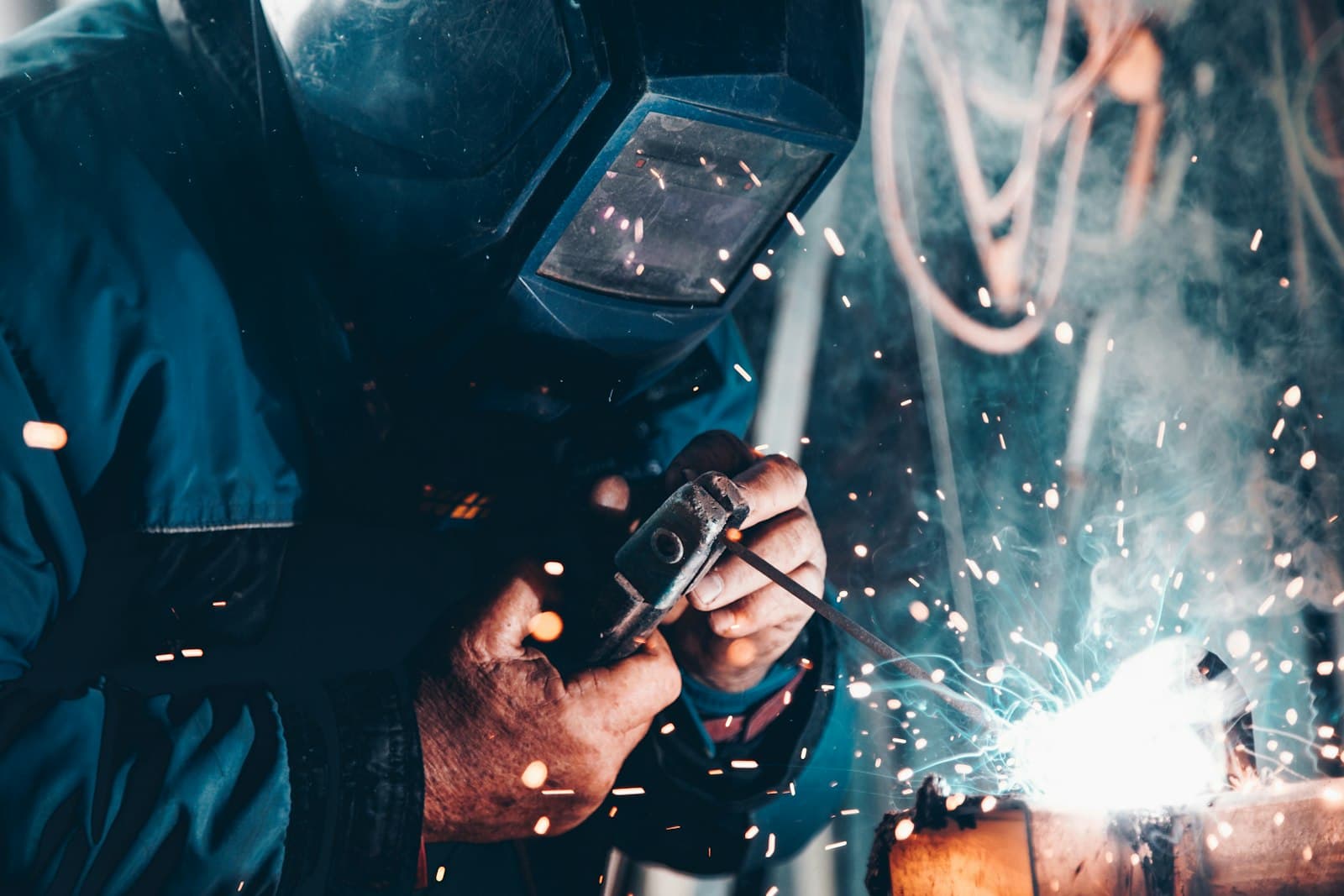 Welder at work developing a trade skill